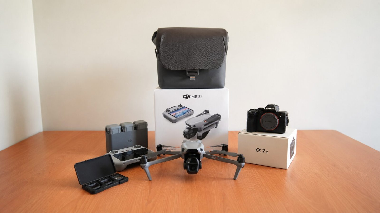 Kit Videomaker Pro Max completo: drone DJI Air 3S e câmera Sony Alpha 7V